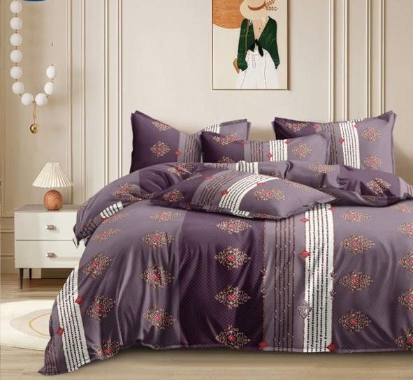 Soft Ac Comforter Set Royal Leaf Design  ( 4 pc Set,King size)