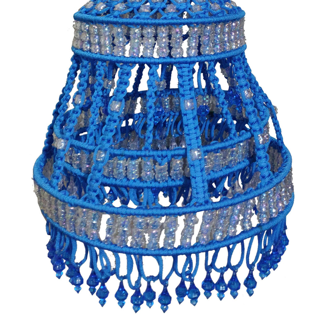 Royal Blue Macrame outlet Lampshade